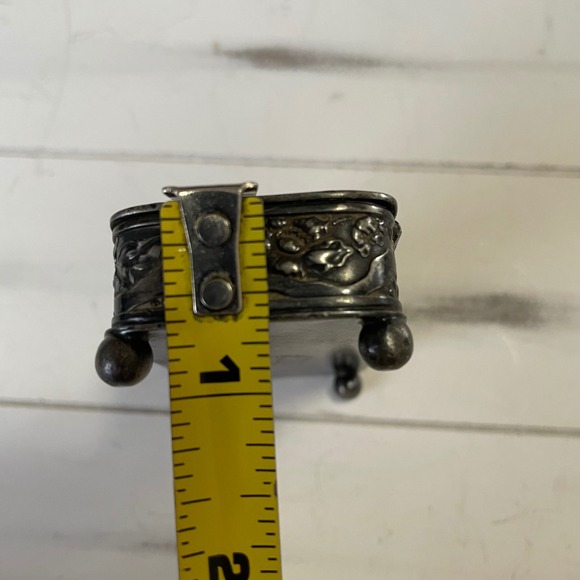 Antique Fairpoint Silverplate Hairpin Trinket Box Victorian Edwardian Vanity - Picture 9 of 13